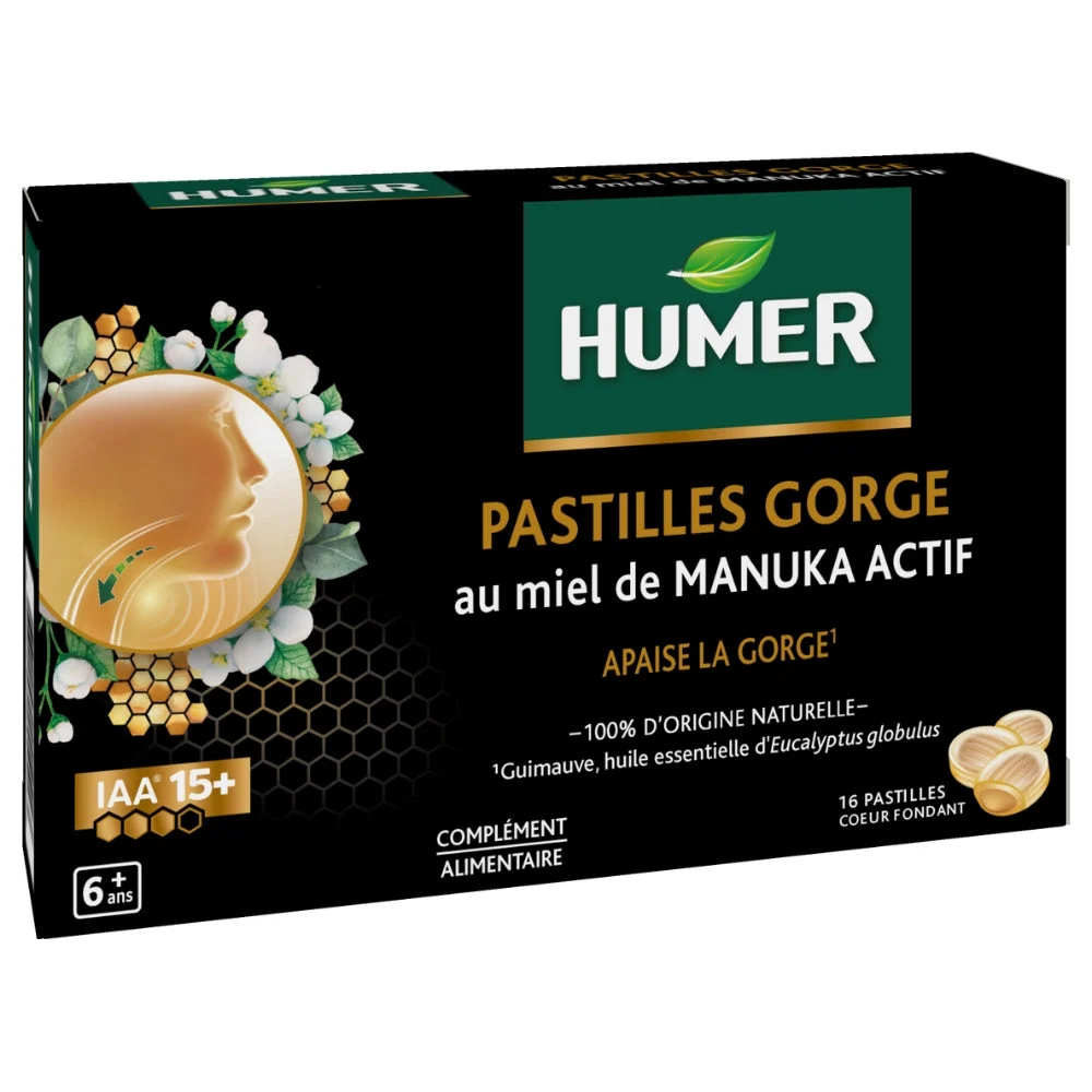 Umidificare Pastiglie per la Gola al Miele di Manuka Attivo IAA 15+ 16 pastiglie
