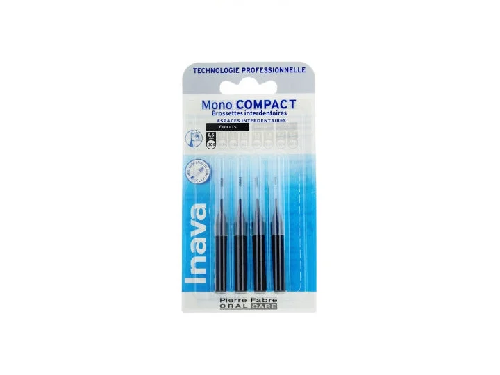 Inava Mono Compact Spazzole Interdentali Strette 0,6mm Nere x4