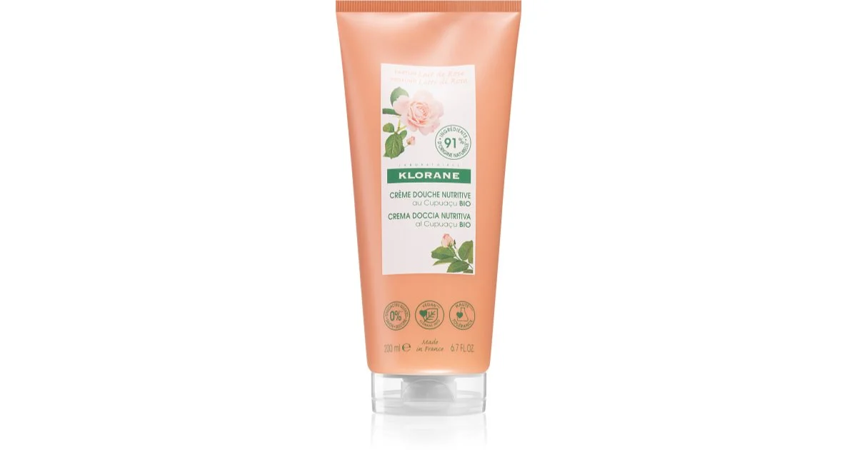 Klorane Cupuaçu Crema Doccia Nutritiva Latte di Rosa 200ml