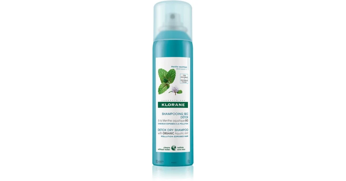 Klorane Shampoo Secco Detox Menta Acquatica Capelli Esposti all'Inquinamento 150ml