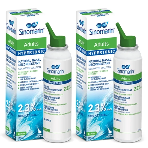 Sinomarin Ipertonico - Decongestionante Nasale Naturale - Adulto - CONFEZIONE da 2x125ml