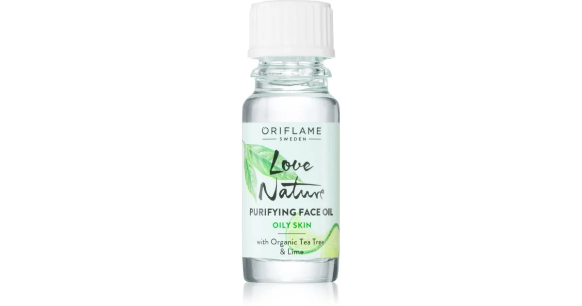 Oriflame Love Nature Organic Tea Tree & Lime olio detergente per pelli problematiche, acne 10 ml
