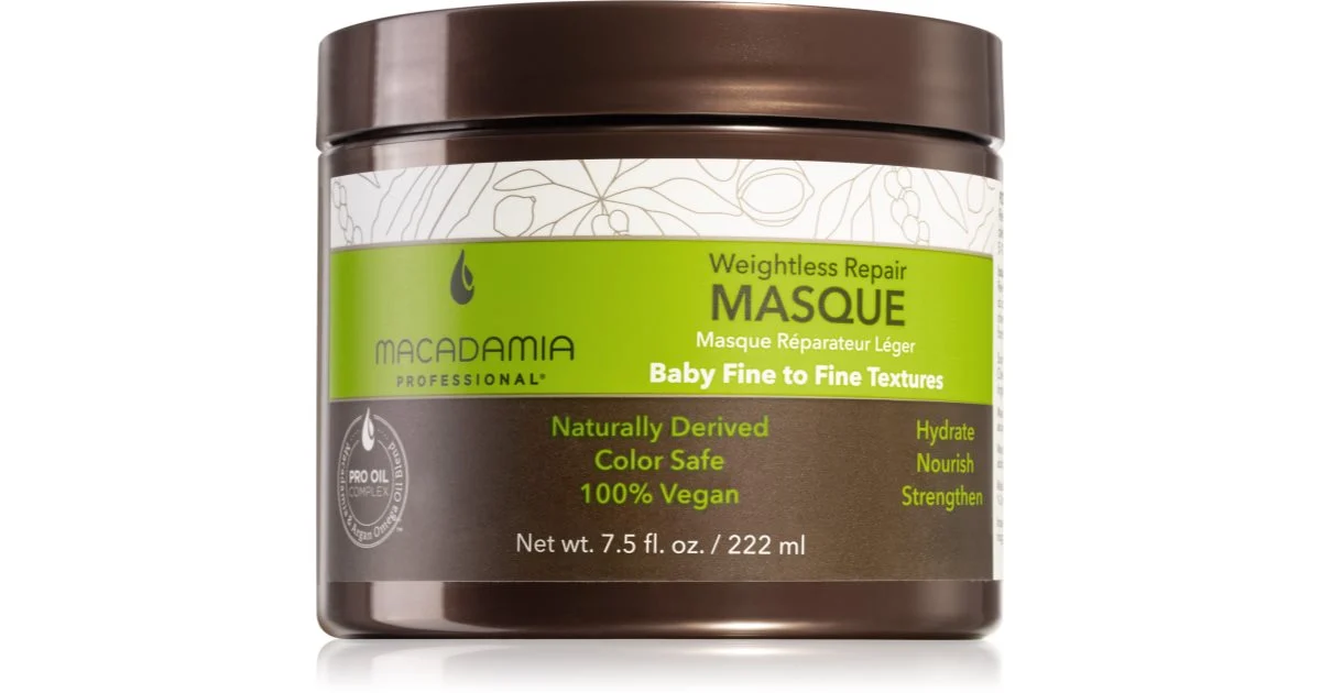 Macadamia Maschera riparatrice Weightless 222 ml