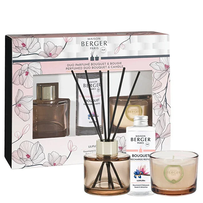 Maison berger paris Set regalo diffusore di aromi Bolero Magnolia Liliflora 80 ml + candela 80 g