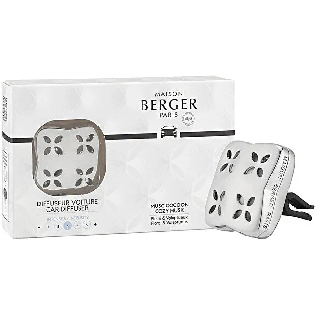 Maison berger paris Set regalo diffusore auto Cosy Silver + ricarica Cozy Musk