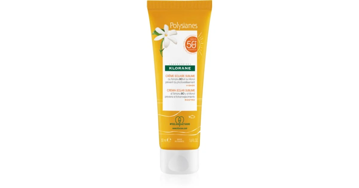 Klorane Polysianes SPF50 Crema Solare Sublime Altissima Protezione Viso 50ml