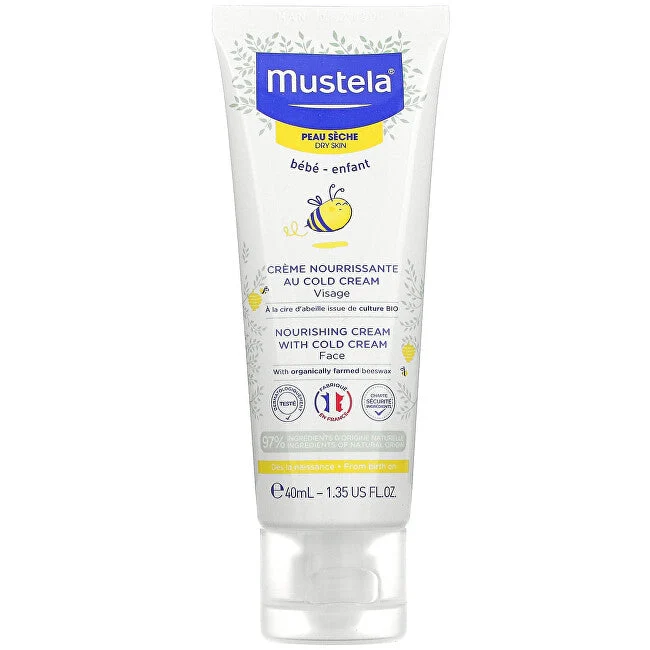 Crema viso nutriente bambino con cera d'api per pelli secche (Crema viso nutriente con Crema Fredda) 40 ml