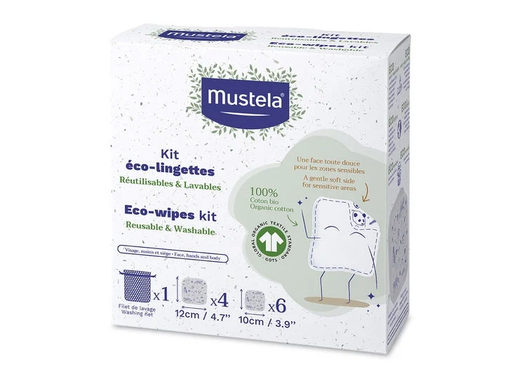 Mustela Kit Eco Salviette Riutilizzabili & Lavabili x10 salviettine