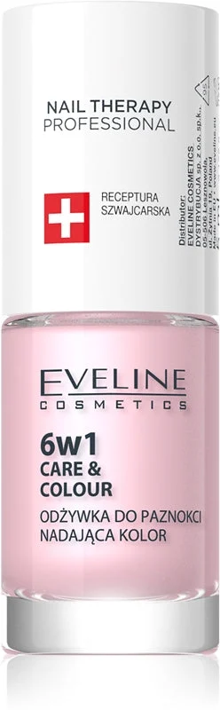 Eveline Cosmetics Nail Therapy Care & Colour balsamo per unghie 6 in 1 colore Pink 5 ml