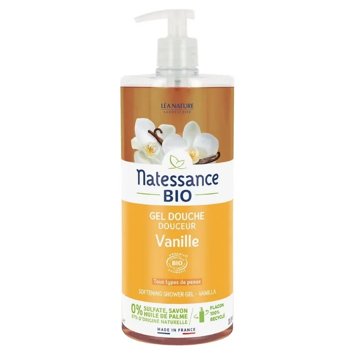 Natessance - Gel Doccia Delicato - Vaniglia BIOLOGICA 1L