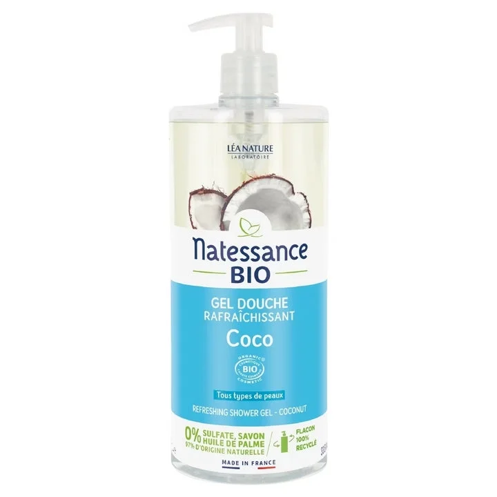 Natessance - Gel Doccia Rinfrescante - Cocco BIOLOGICO 1L