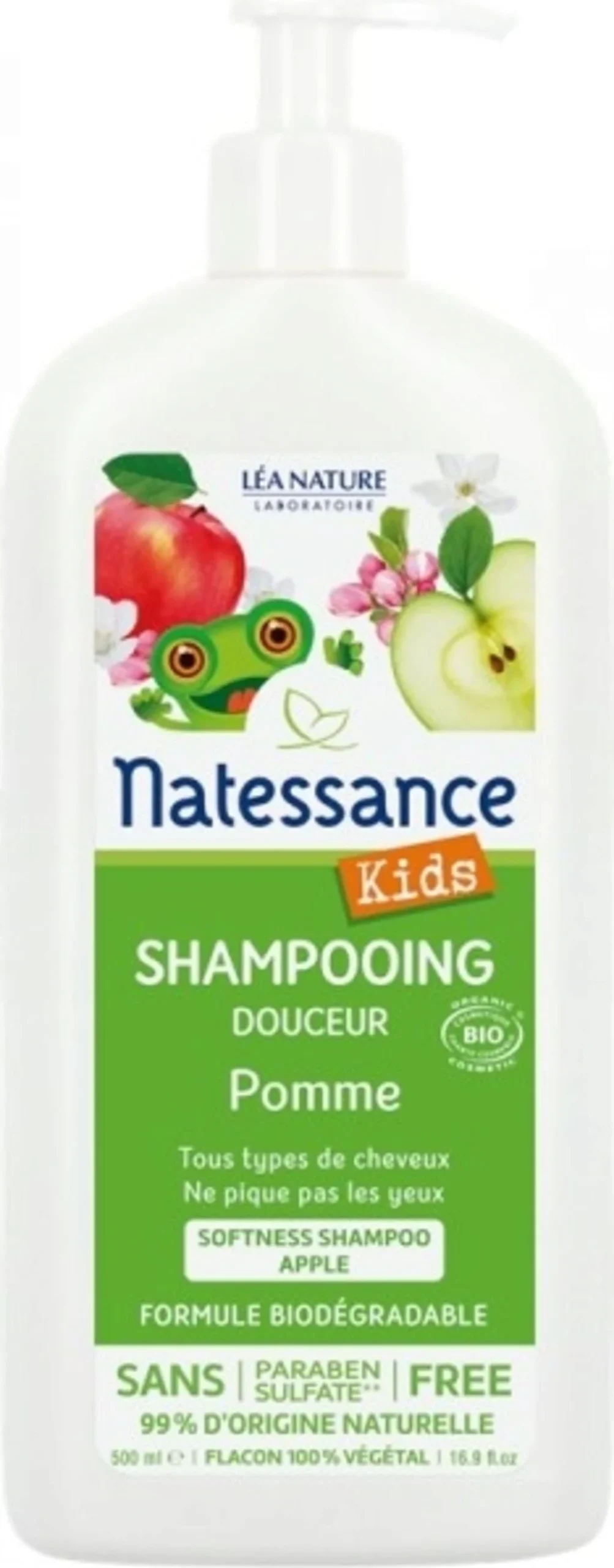 Natessance bambini Shampoo Corpo E Capelli Mela Bio Senza Solfato 500ml