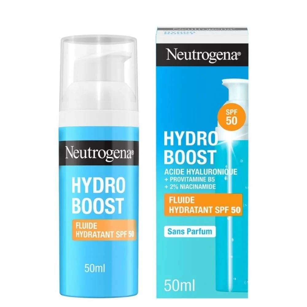 Neutrogena Hydro Boost Fluido Idratante con Acido Ialuronico B5 e Niacinamide SPF 50 50ml