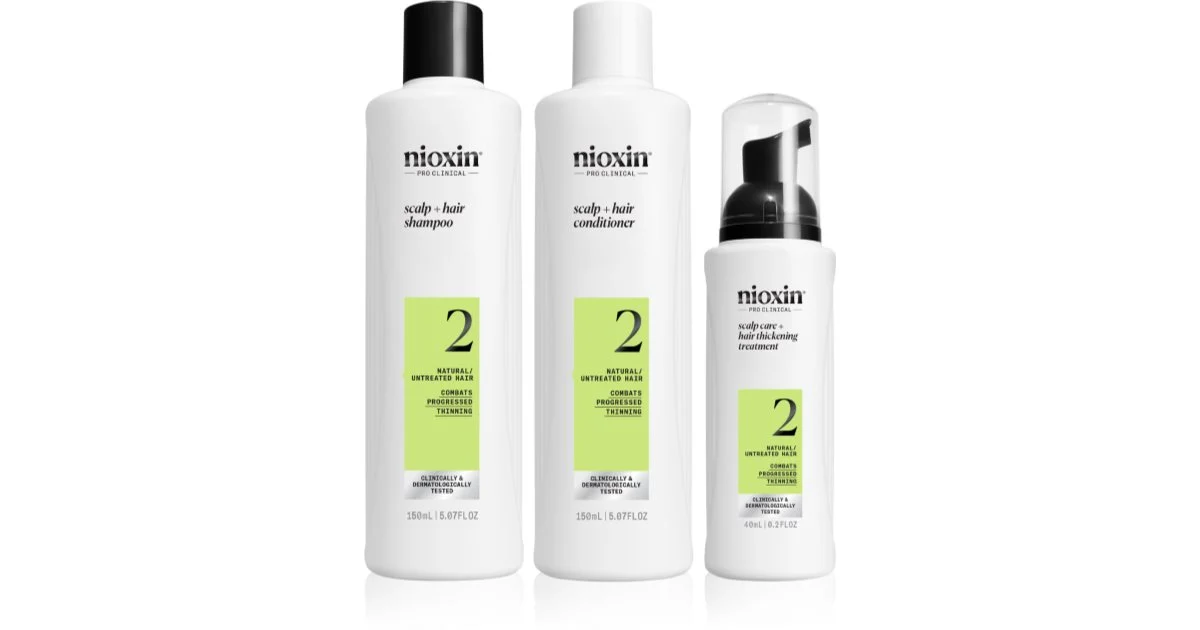 Nioxin Sistema 2 - Kit - Trattamento Capelli Naturale Con Indebolimento Avanzato 3 U