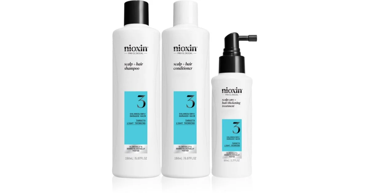 NIOXIN sistema 3 - Kit -Trattamento per capelli tinti con leggero indebolimento 3 Unità