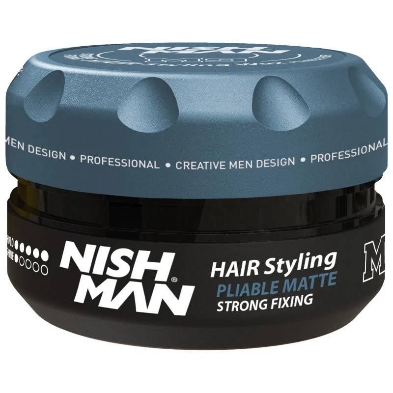 Nishman M9 Fibre Matte Wax - cera in fibra per acconciature, 100 ml