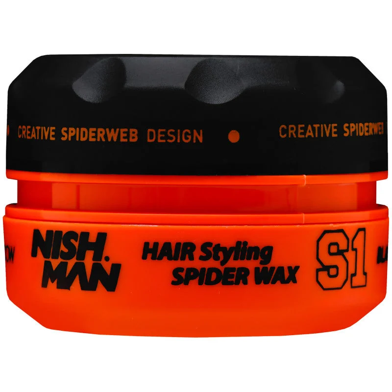 Nishman S1 Spider Wax Vedova Nera -cera per lo styling dei capelli da uomo, 150 ml