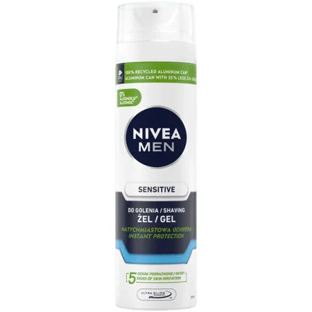 Nivea Men Sensitive - gel da barba protettivo senza alcool, 200ml