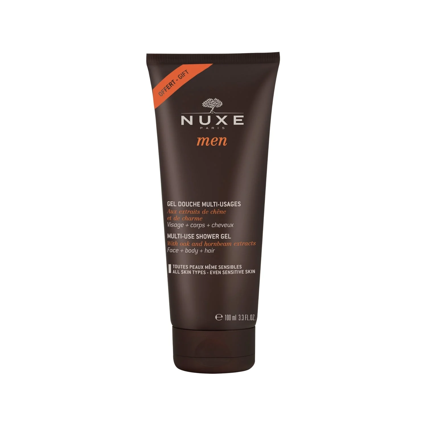 Nuxe, multiuso da uomo, gel doccia, su tutto il corpo, per tutti i tipi di pelle, 100 ml