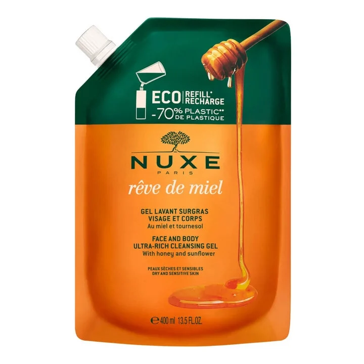 Nuxe Rêve de Miel Eco Refill Gel Detergente Surgrasante Viso e Corpo 400ml