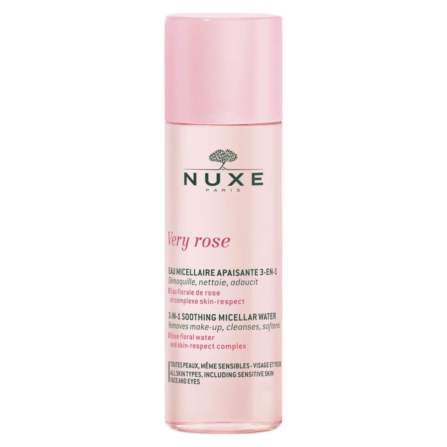 Nuxe, Very Rose, detergente, acqua micellare, per pelli sensibili, 50 ml