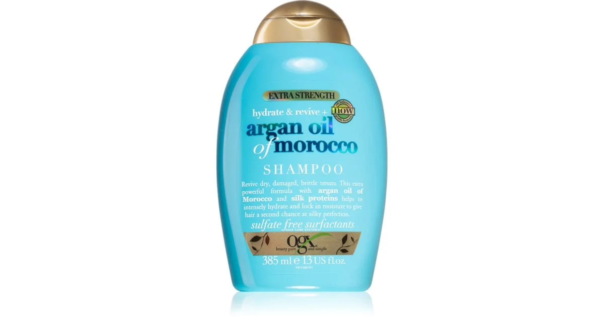 OGX Argan Oil Of Morocco Extra Strenght shampoo rigenerante per capelli fragili molto danneggiati 385 ml