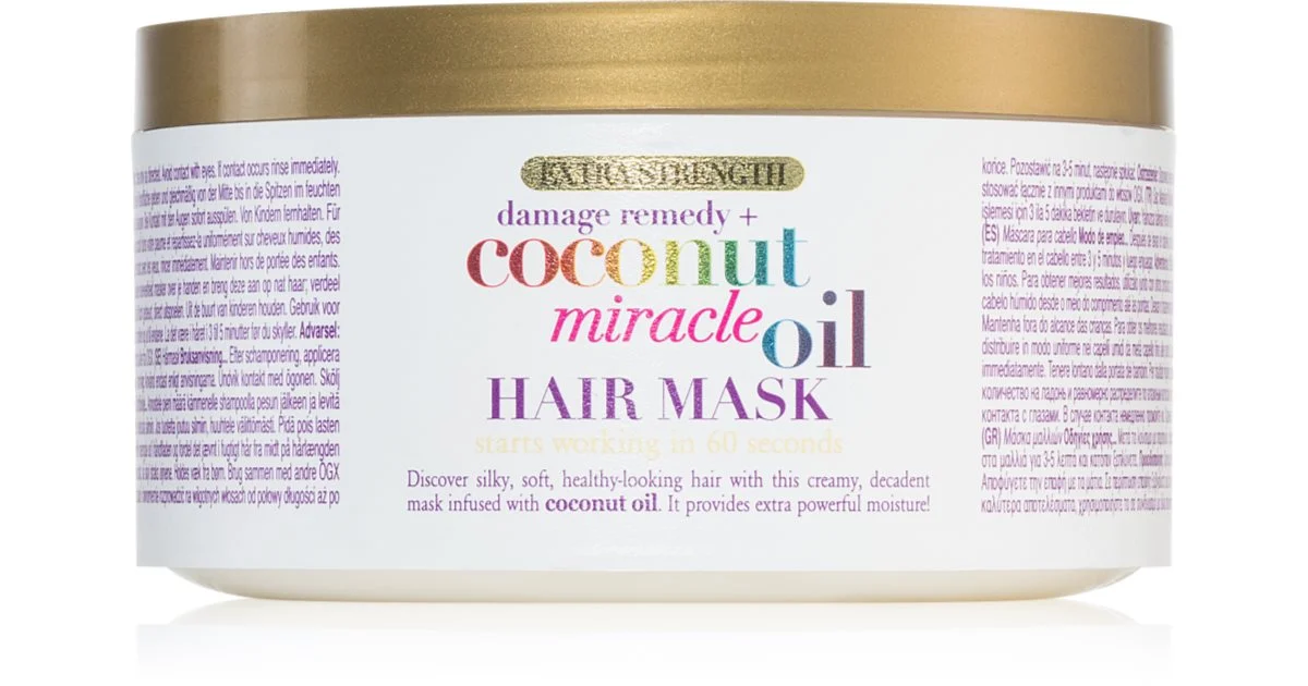 OGX Coconut Miracle Oil maschera per capelli rinforzante in profondità con olio di cocco 300 ml