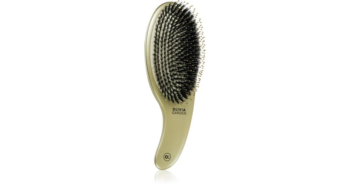 Olivia Garden Expert Board&Nylon Gold spazzola per capelli con setole di nylon e di cinghiale
