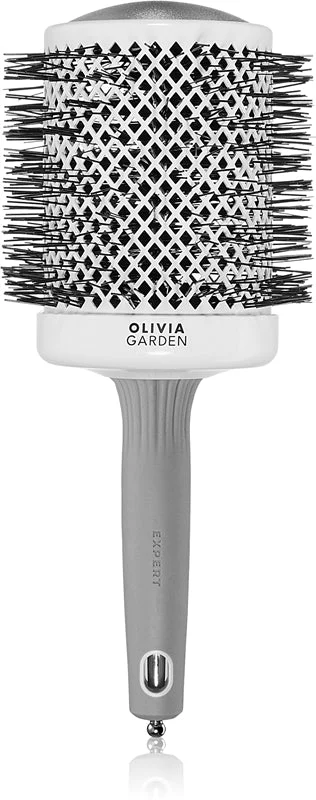 Olivia Garden Expert Shine Wavy Bristles White&Grey spazzola per capelli průměr 80 mm