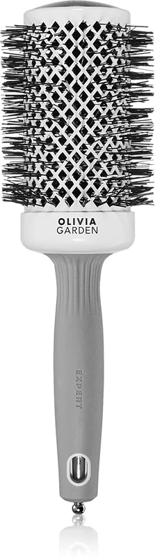 Olivia Garden Expert Blowout Shine spazzola bianca e grigia 55 mm