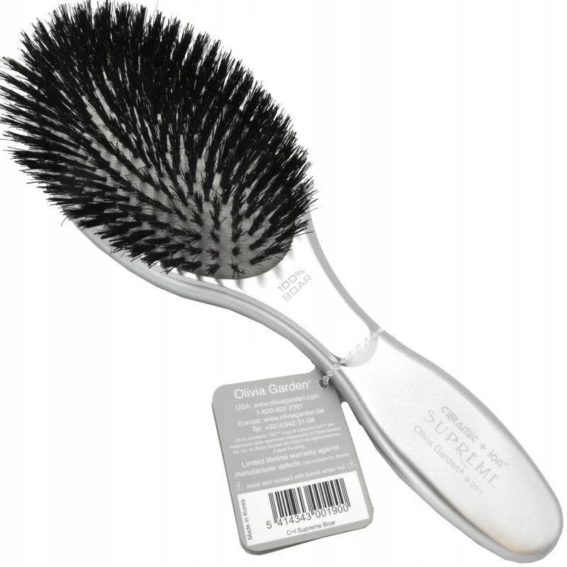 Spazzola Olivia Garden Supreme con setole in ceramica 100% cinghiale e ioni di cinghiale.