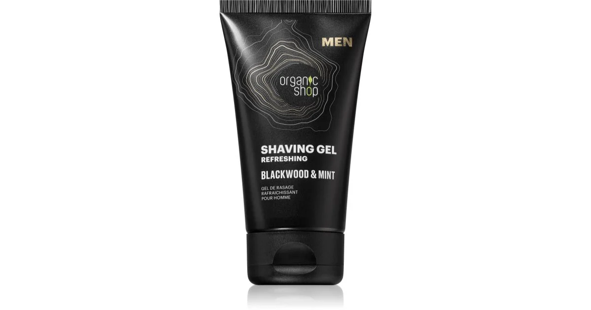 Organic Shop Legno nero e menta gel per rasatura con effetto rinfrescante 150 ml