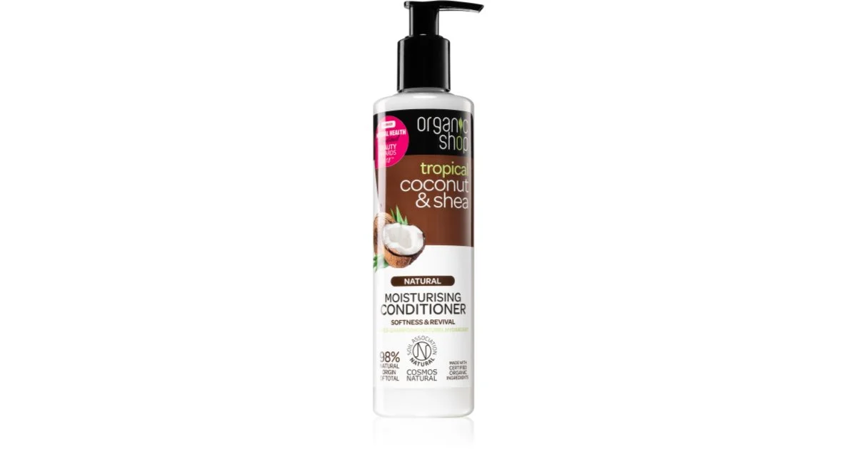 Organic Shop Natural Cocco e burro di karitè balsamo idratante per capelli rovinati e secchi 280 ml