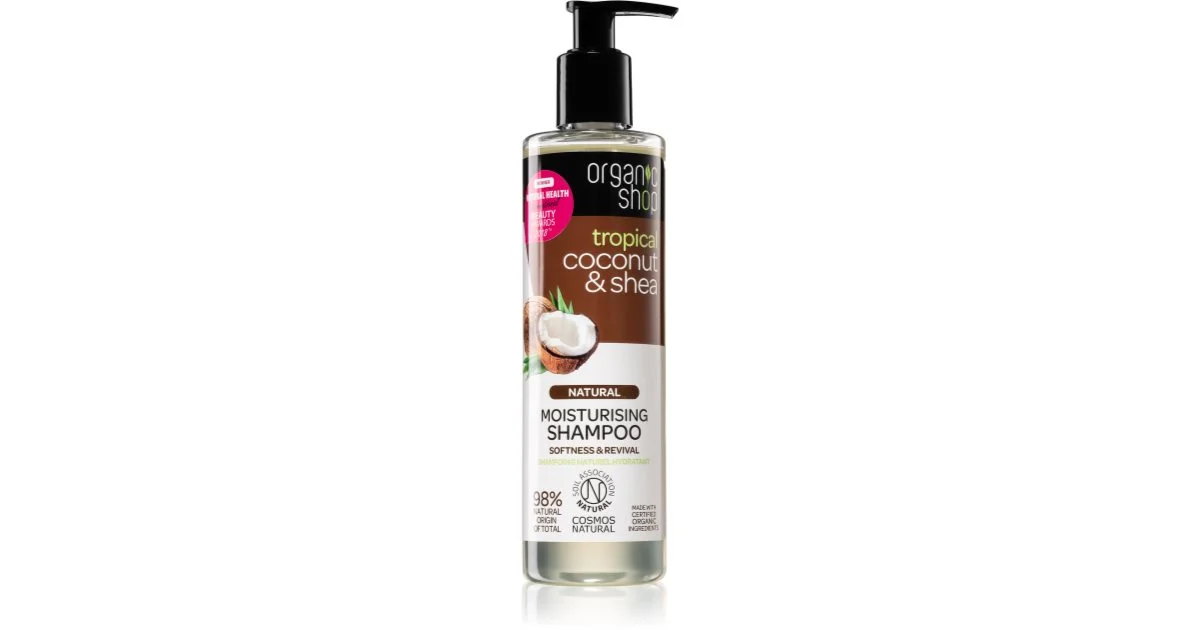 Organic Shop Natural Cocco e burro di karitè shampoo idratante per capelli rovinati e secchi 280 ml