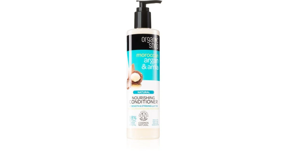 Organic Shop Natural Moroccan Argan & Amla balsamo nutriente per capelli tinti e danneggiati 280 ml