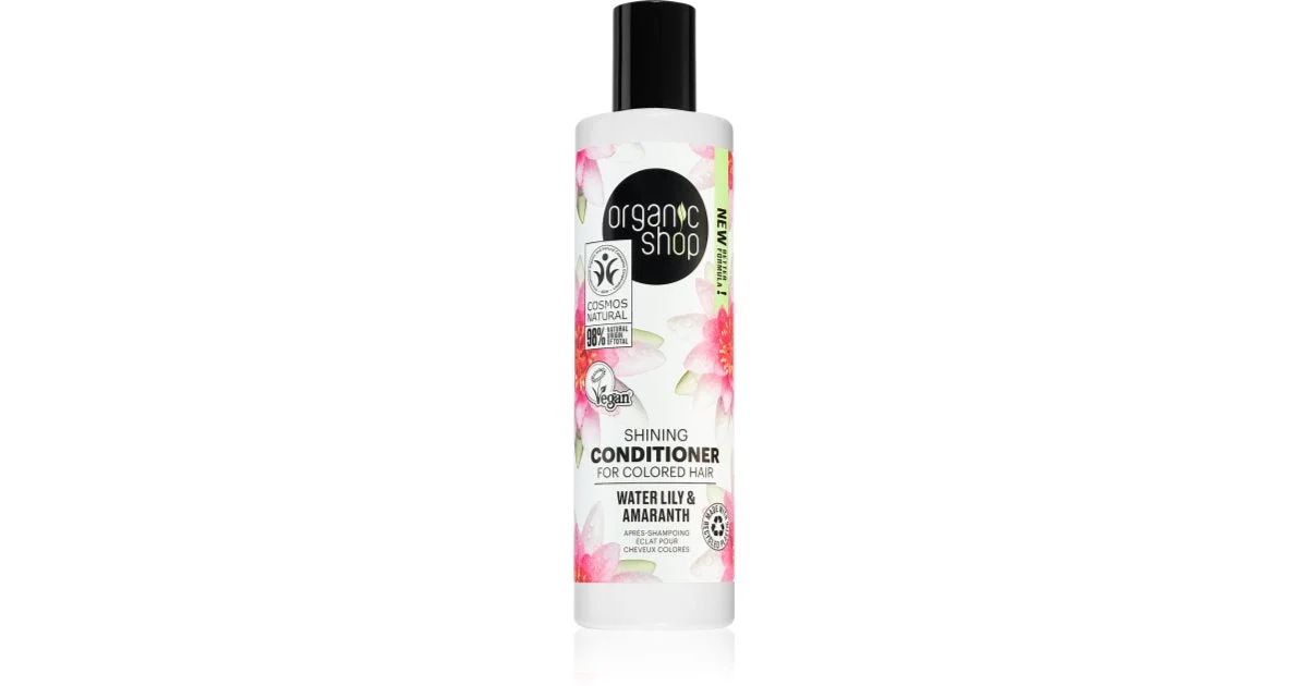 Organic Shop Organic Shea & Lily balsamo illuminante per capelli lucenti e pettinabili per capelli tinti 280 ml