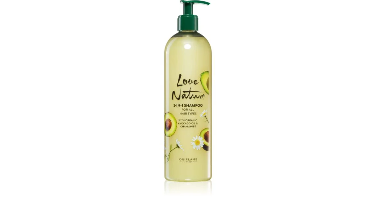 Oriflame Love Nature Olio di avocado biologico e camomilla shampoo trattante 2 in 1 500 ml