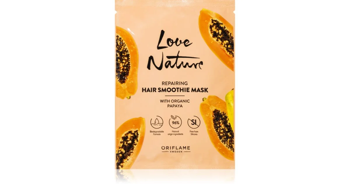 Oriflame Love Nature Organic Papaya maschera rigenerante per capelli 30 ml