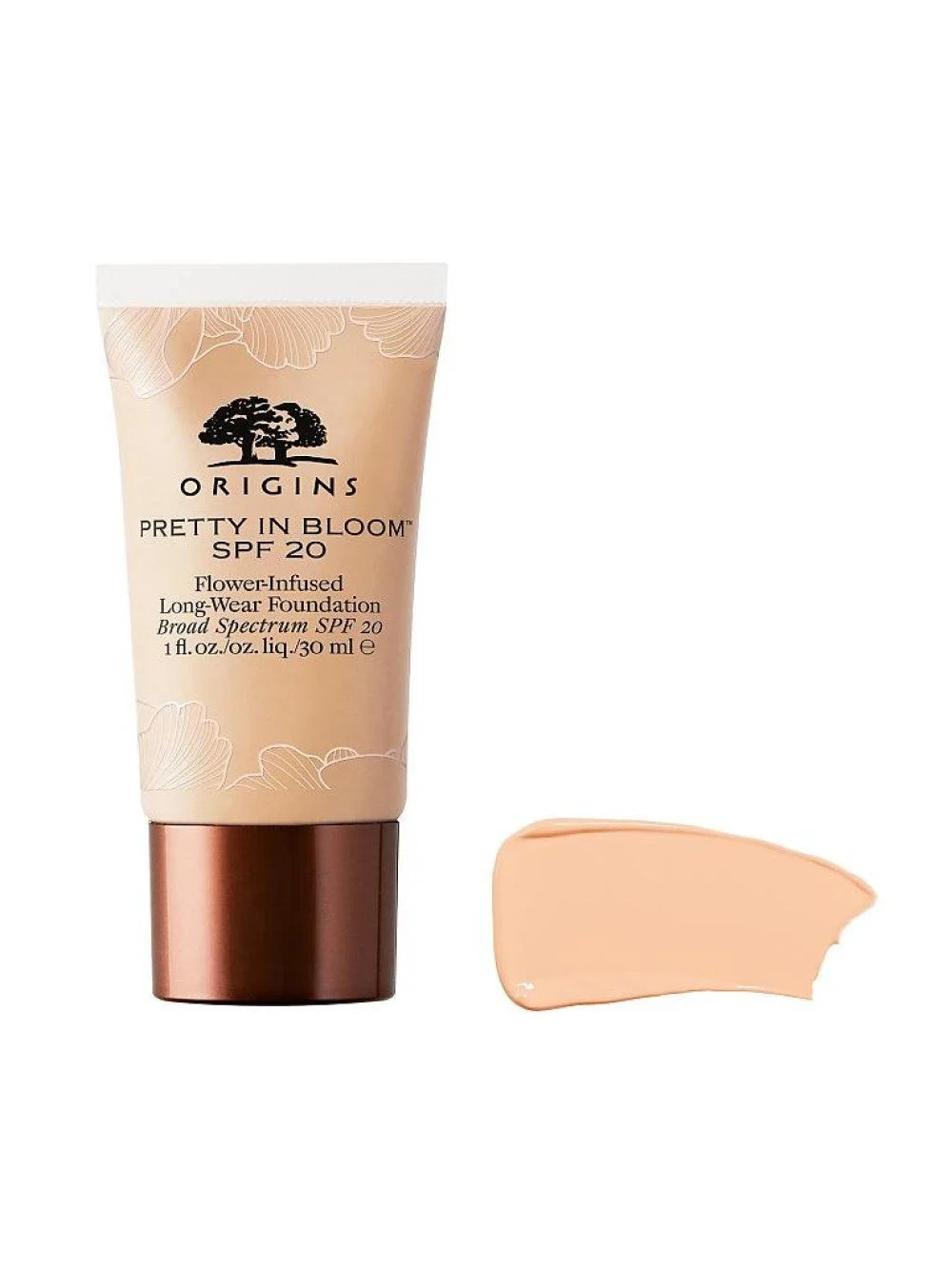 Origins, Pretty In Bloom, lunga durata, fondotinta in crema, 540, Medium Deep Golden Warm, SPF 20, 30 ml