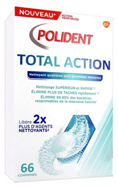 Polident Total Action Detergente 66 compresse