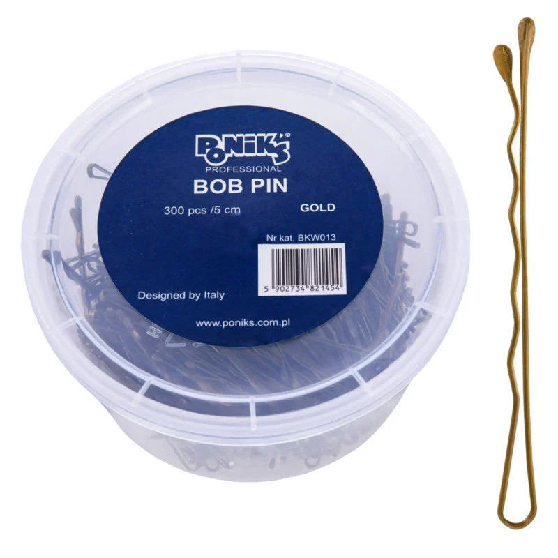 Poniks Fermagli per capelli da parrucchiere, colore oro, 5 cm, 300 pezzi