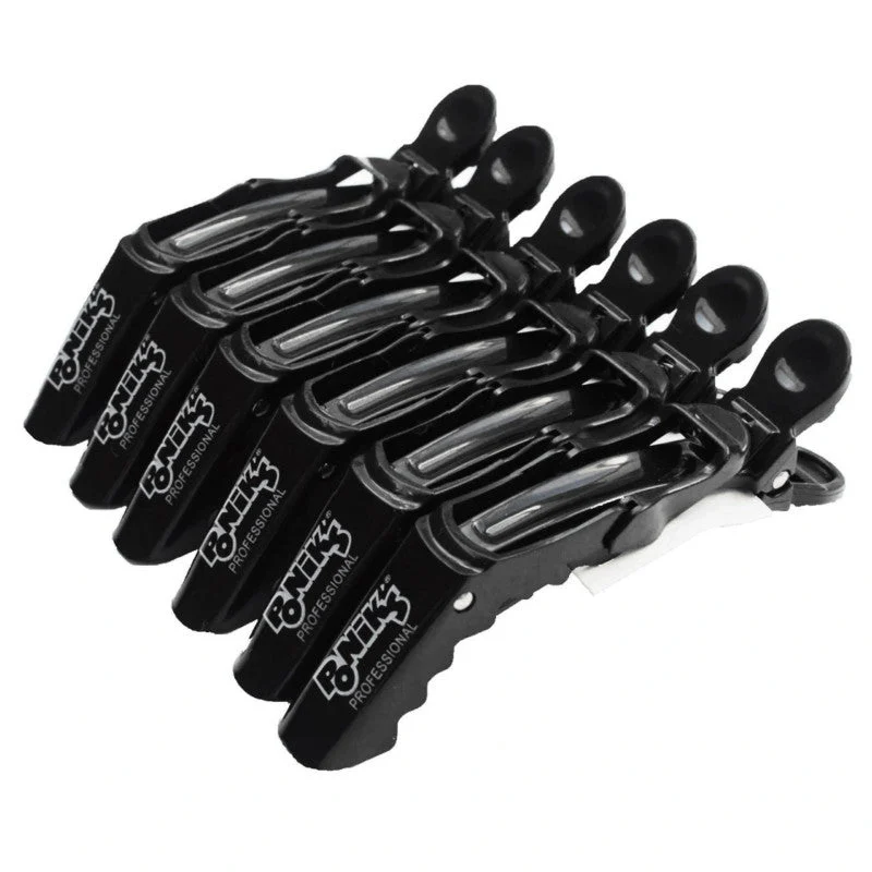 Fermagli per capelli Poniks, 6 pezzi, neri