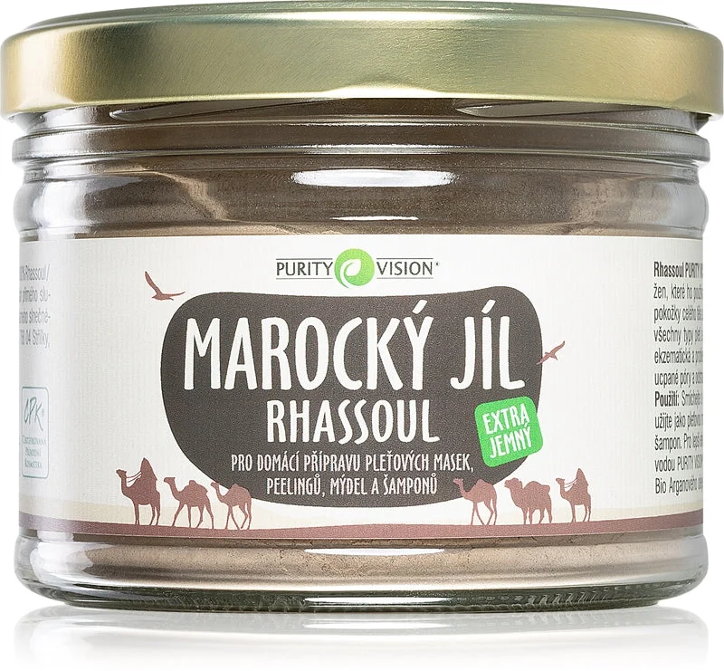 Purity Vision Rhassoul argilla marocchina per la preparazione di maschere viso, scrub, saponi e shampoo 450 g