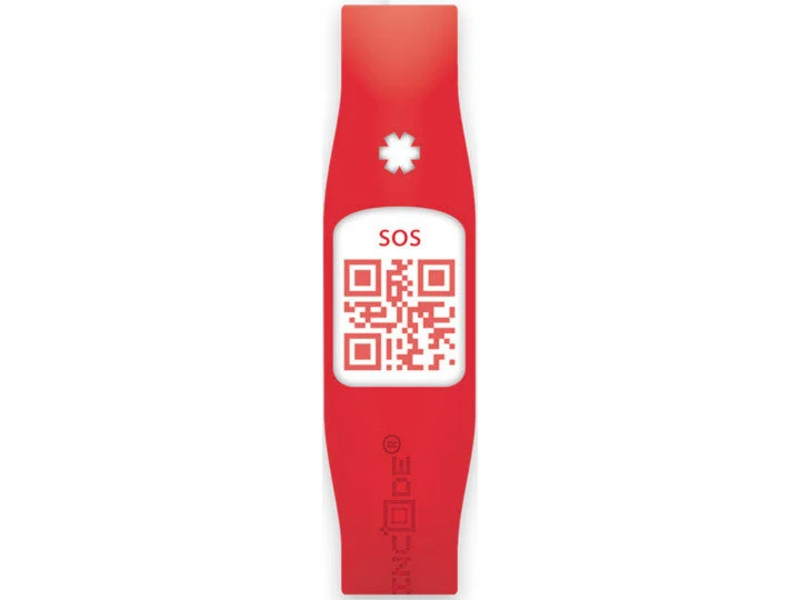 Silincode SOS Bracciale QR Codice Rosso Taglia XS