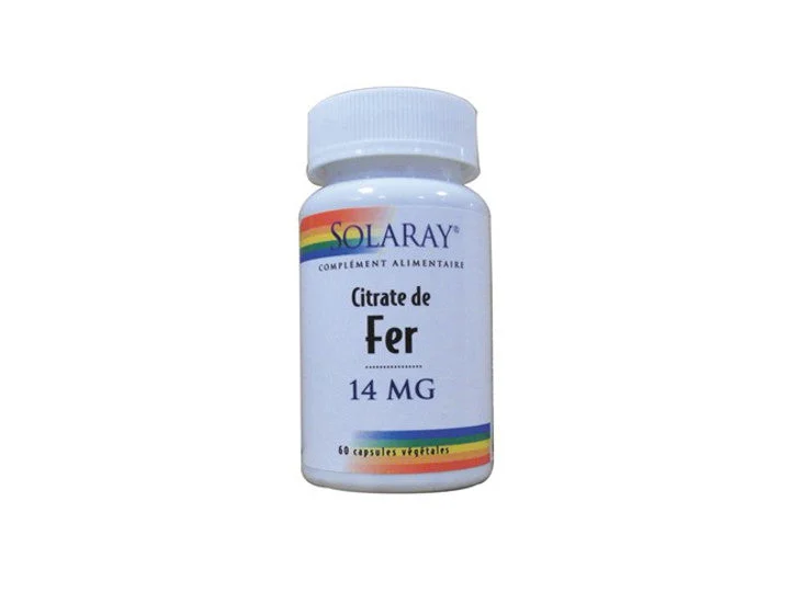 Solaray Citrate de Fer 60 Capsule