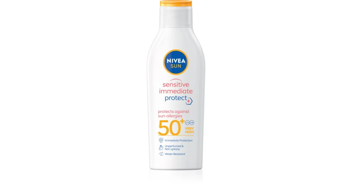 NIVEA SUN Sensitive Immediate latte abbronzante per pelli sensibili SPF 50+ 200 ml