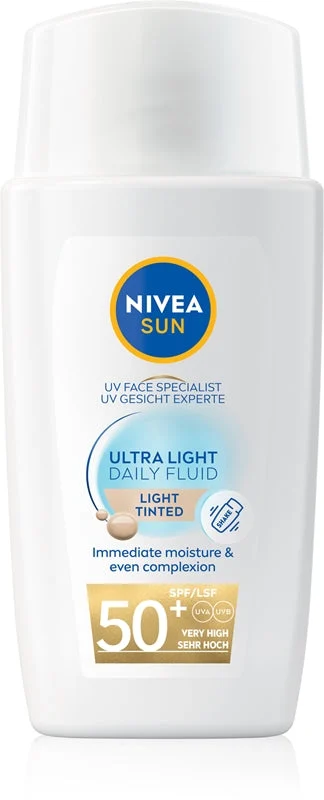 NIVEA SUN Ultra Light lozione tonificante leggera SPF 50+ colore Light 40 ml