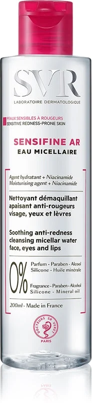 SVR Sensifine AR Acqua Micellare Detergente Struccante Lenitivo Anti Arrossamento Viso Occhi e Labbra 200ml