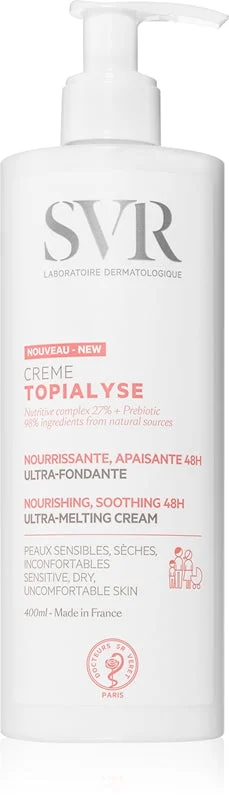 SVR Topialyse Crema Nutriente, Lenitiva 48H - Pelle Sensibile, Secca, Sgradevole 400 ml