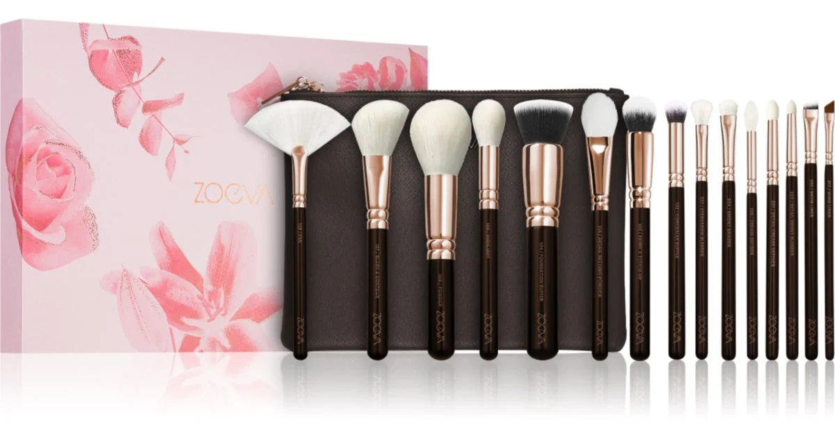 ZOEVA The Artists Set Rose Golden Edition set di pennelli da viaggio con trousse